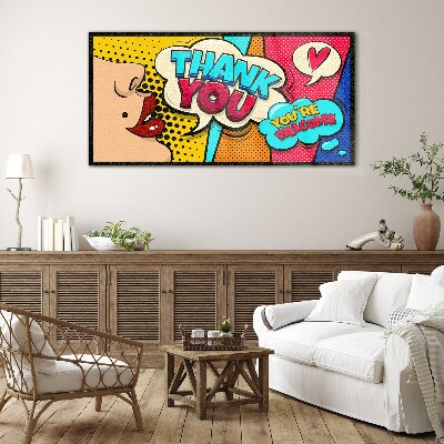 Glasbild Pop Art: Ausdruck der Dankbarkeit
