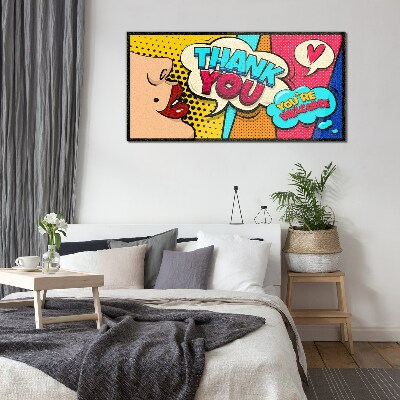 Glasbild Pop Art: Ausdruck der Dankbarkeit