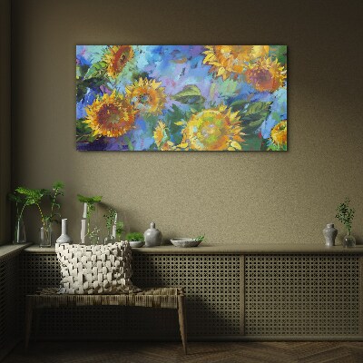 Glasbild Blumen Sonnenblumen