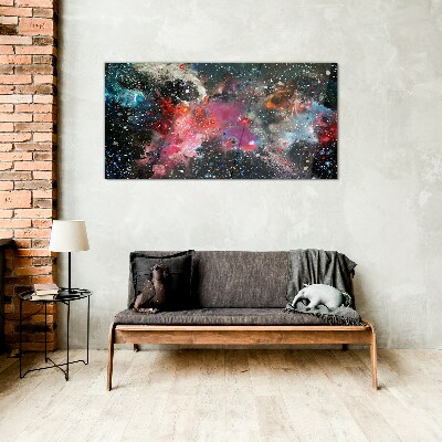 Foto auf glas Kosmische Explosion der Farben