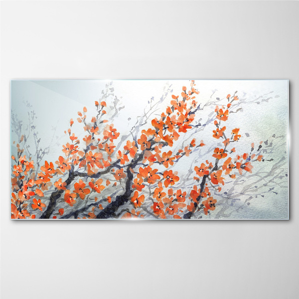 Foto auf glas Eine florale Explosion in Orangetönen