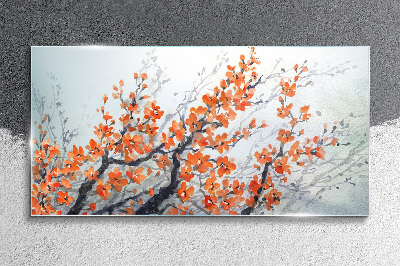 Foto auf glas Eine florale Explosion in Orangetönen