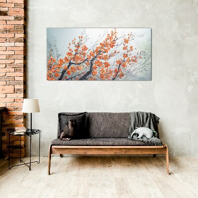 Foto auf glas Eine florale Explosion in Orangetönen