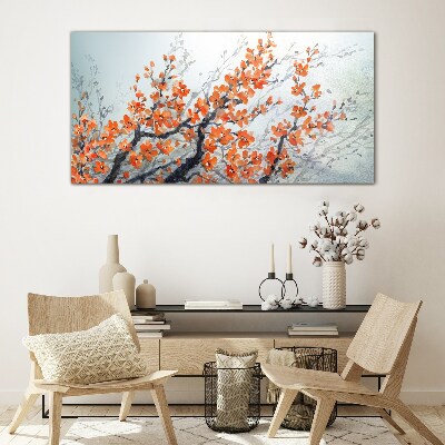 Foto auf glas Eine florale Explosion in Orangetönen