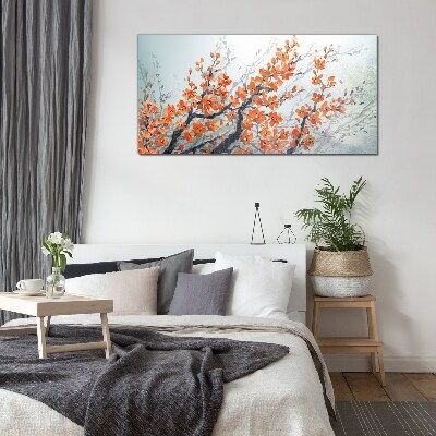 Foto auf glas Eine florale Explosion in Orangetönen