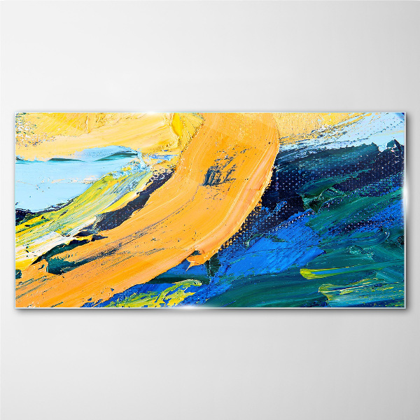 Glasbild Eine Welle von Farben in Bewegung