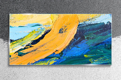 Glasbild Eine Welle von Farben in Bewegung