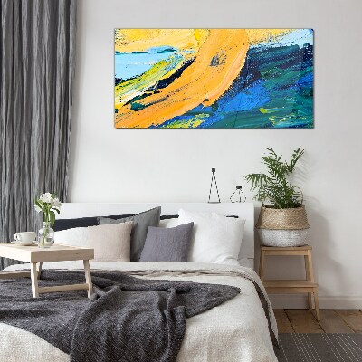 Glasbild Eine Welle von Farben in Bewegung