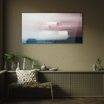 Glasbild Abstrakte Landschaft in Pastelltönen