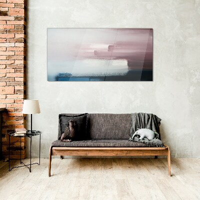 Glasbild Abstrakte Landschaft in Pastelltönen