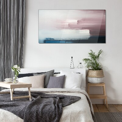 Glasbild Abstrakte Landschaft in Pastelltönen