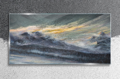 Bild auf glas Berglandschaft in der Abenddämmerung