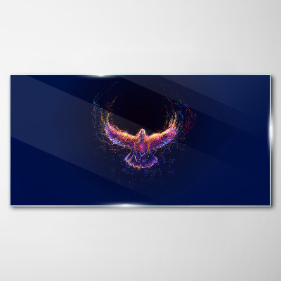 Glasbild Vogel in Flammen