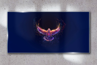 Glasbild Vogel in Flammen