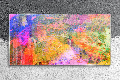 Glasbild Bunte abstrakte Landschaft