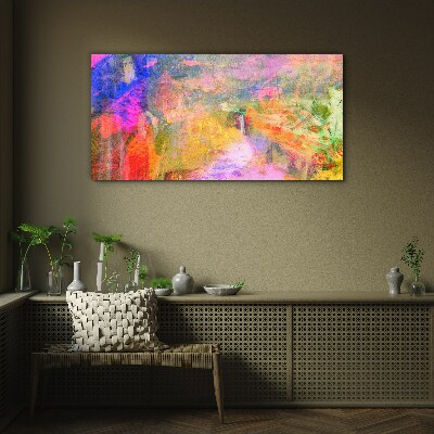 Glasbild Bunte abstrakte Landschaft