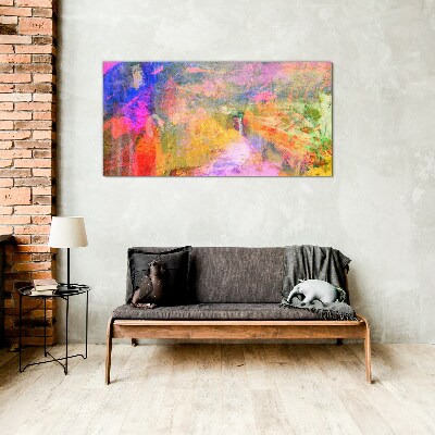 Glasbild Bunte abstrakte Landschaft