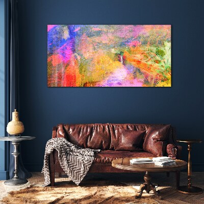 Glasbild Bunte abstrakte Landschaft