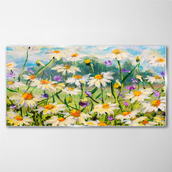 Glasbild Ein Blumenparadies in der Sommersonne