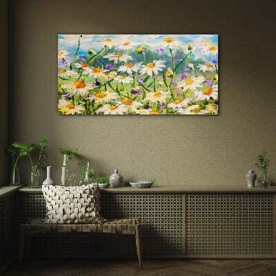 Glasbild Ein Blumenparadies in der Sommersonne