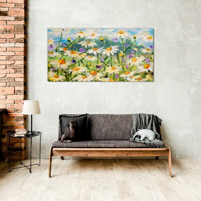 Glasbild Ein Blumenparadies in der Sommersonne