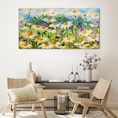 Glasbild Ein Blumenparadies in der Sommersonne