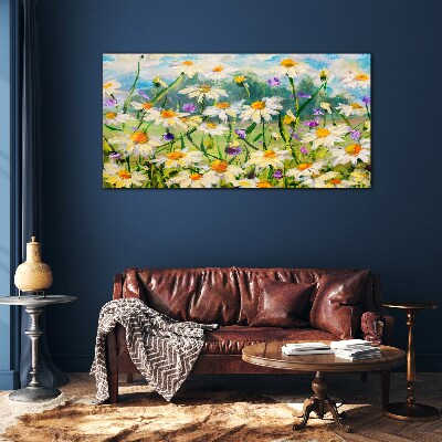 Glasbild Ein Blumenparadies in der Sommersonne
