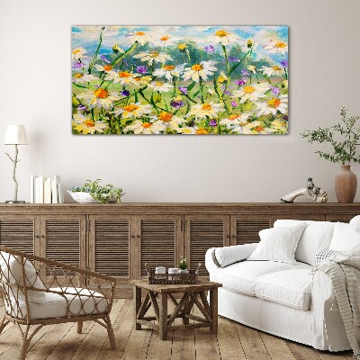 Glasbild Ein Blumenparadies in der Sommersonne