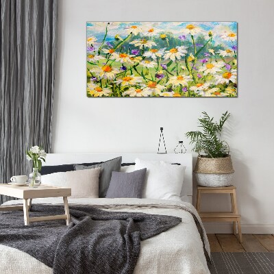 Glasbild Ein Blumenparadies in der Sommersonne