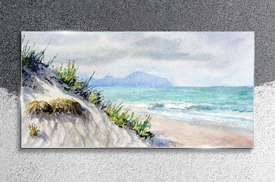 Glasbild Strandlandschaft mit Dünen