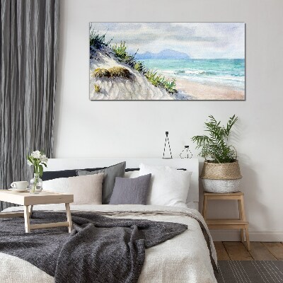 Glasbild Strandlandschaft mit Dünen