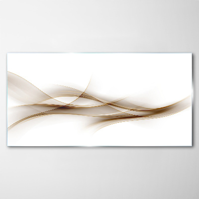 Glasbild Goldene Wellen auf weißem Hintergrund