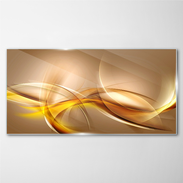 Bild aus glas Goldene Wellen der Abstraktion