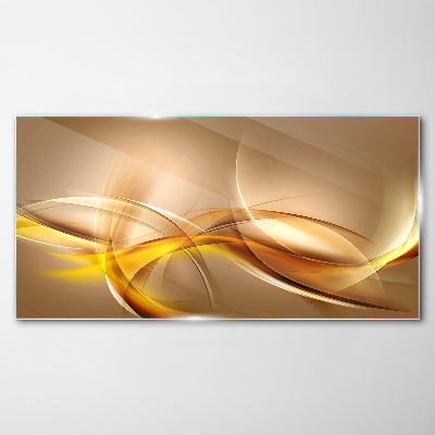 Bild aus glas Goldene Wellen der Abstraktion
