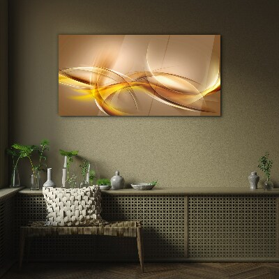 Bild aus glas Goldene Wellen der Abstraktion