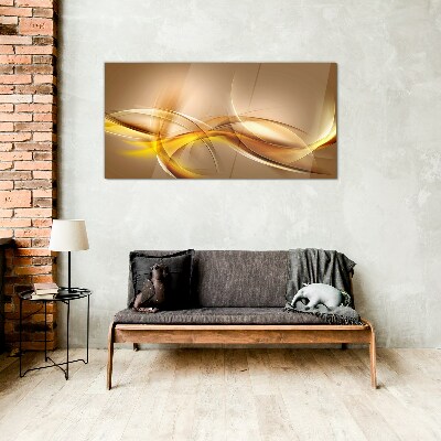 Bild aus glas Goldene Wellen der Abstraktion