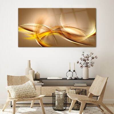 Bild aus glas Goldene Wellen der Abstraktion