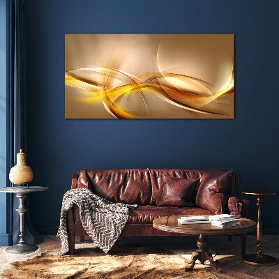 Bild aus glas Goldene Wellen der Abstraktion