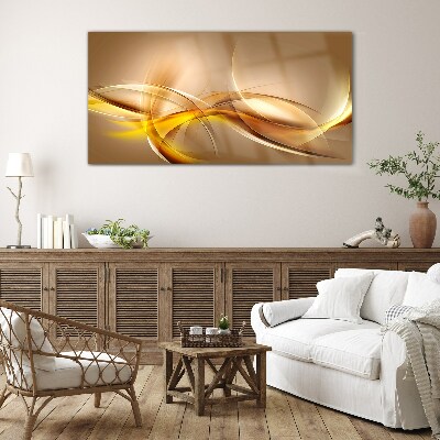 Bild aus glas Goldene Wellen der Abstraktion