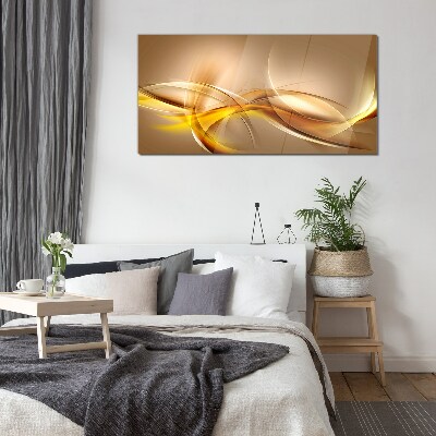 Bild aus glas Goldene Wellen der Abstraktion