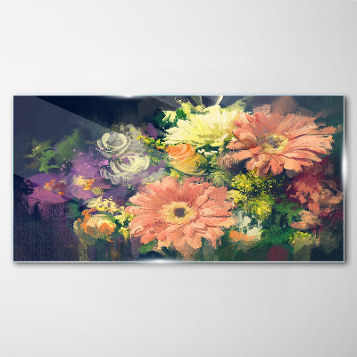 Glasbild Florale Farbexplosion