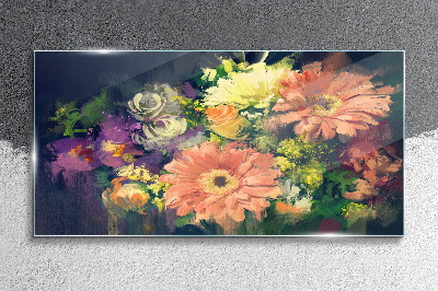 Glasbild Florale Farbexplosion