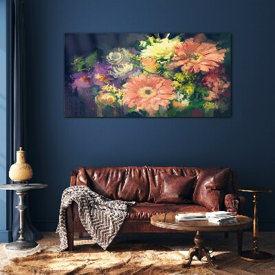 Glasbild Florale Farbexplosion