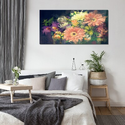 Glasbild Florale Farbexplosion