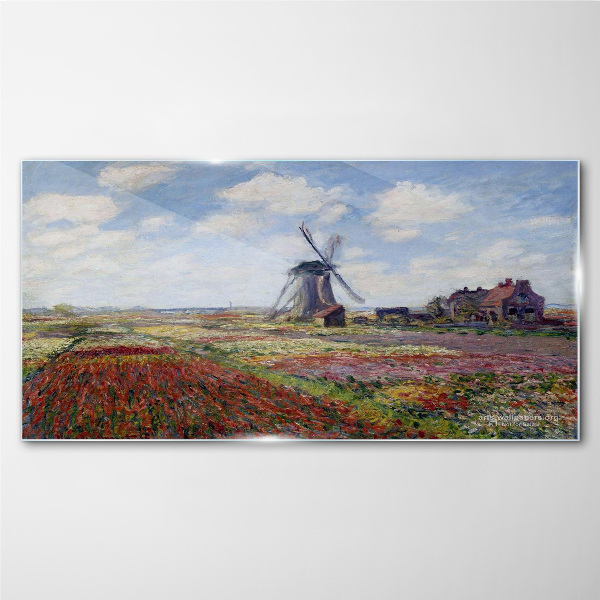 Glasbild Monet-Wiesenmühle