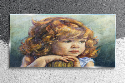 Bild auf glas Ein nachdenkliches Mädchen mit roten Haaren