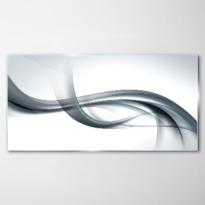 Glasbild Wellen in Grautönen
