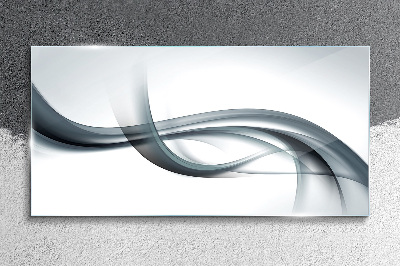 Glasbild Wellen in Grautönen