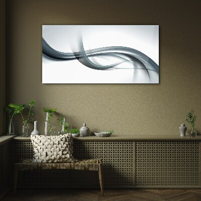 Glasbild Wellen in Grautönen