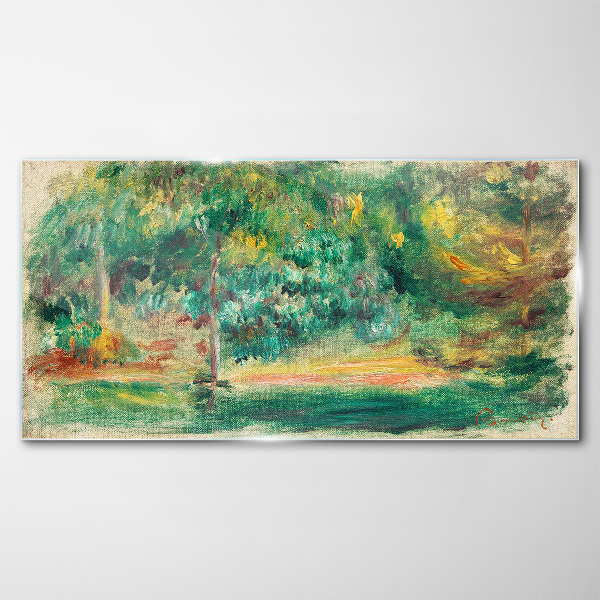 Glasbild Grüne Landschaft im Sommerlicht